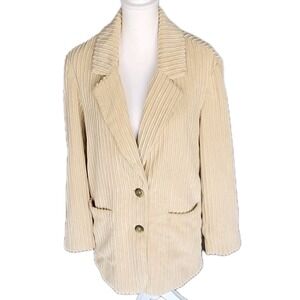 Free People We the Free Corduroy Jacket Blazer Womens XS Cream Oversized Relaxed